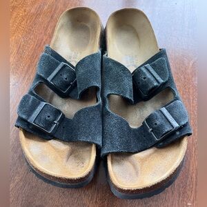 Birkenstock Black Suede Betula Sandals - Size 41